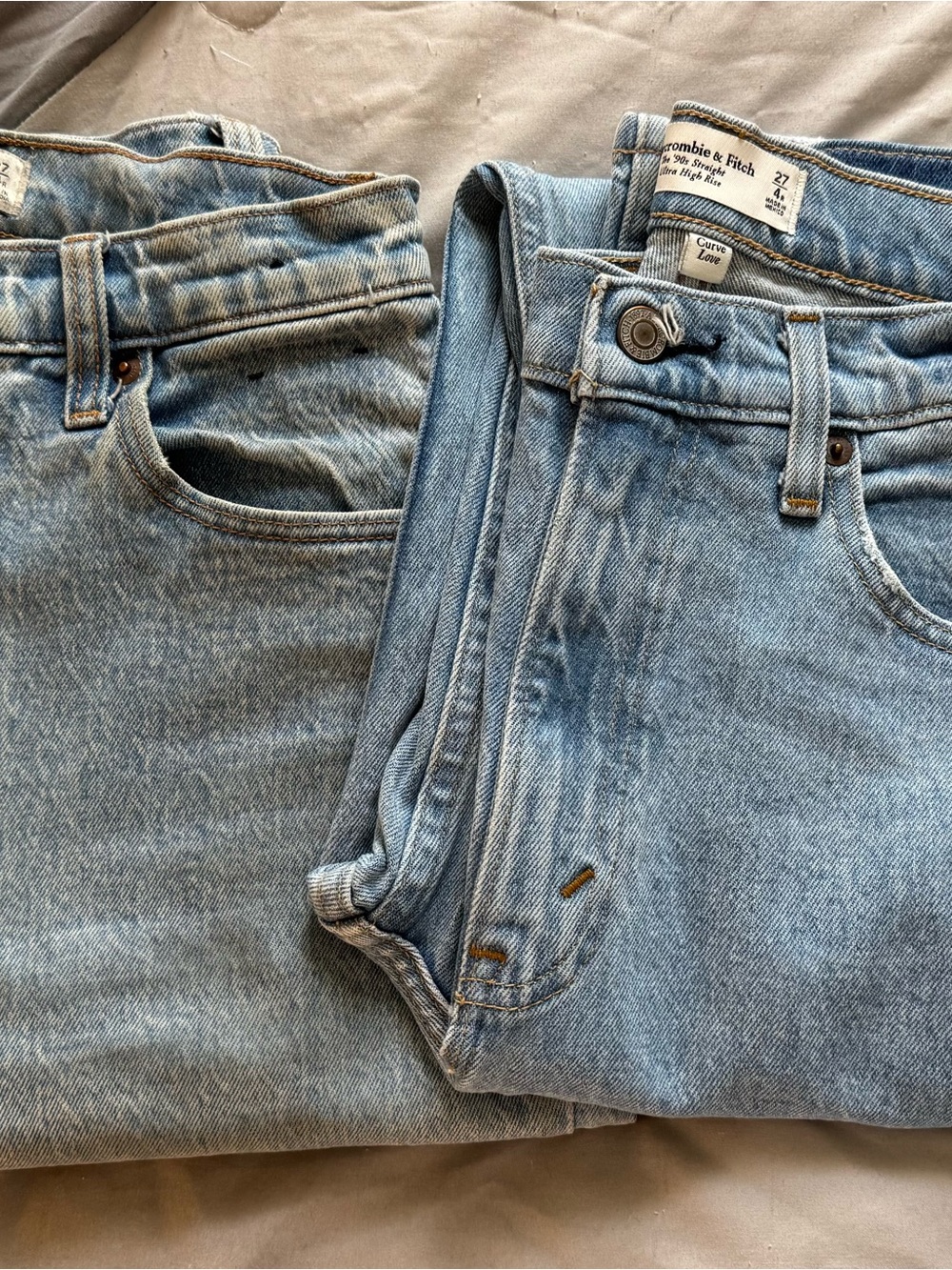 Abercrombie & Fitch Faded Light Blue High-Rise Jeans